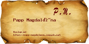 Papp Magdaléna névjegykártya